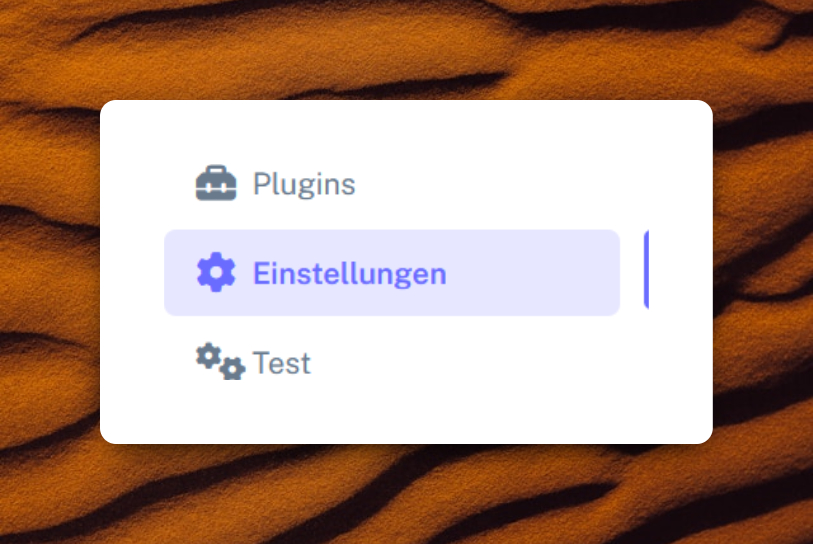 Settings-Menü